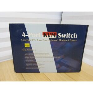 Zonet  (KVM3001) 4-Ports External KVM Auto-Switch Control 4 Comp From 1 Keyboard